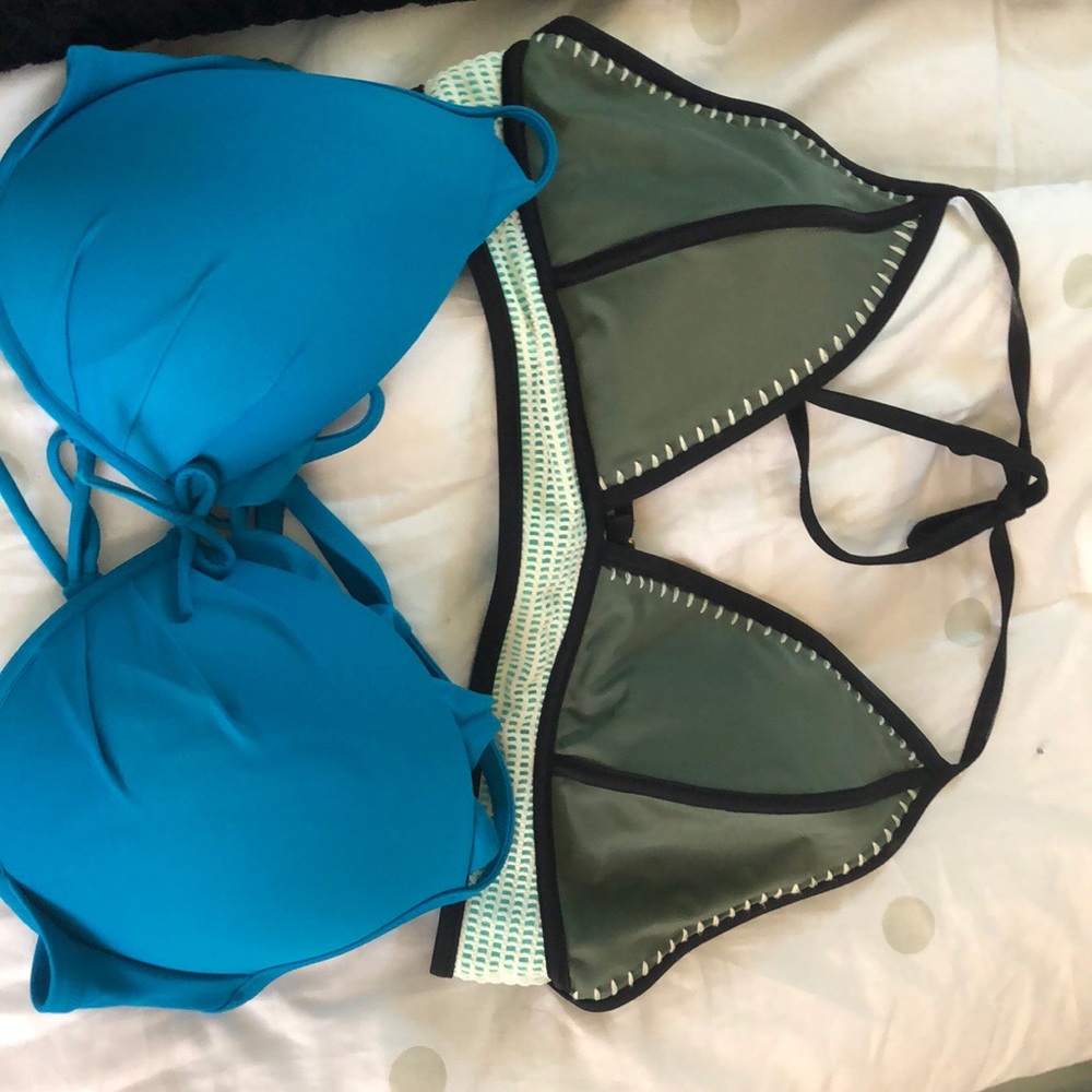 2 bathing suit tops